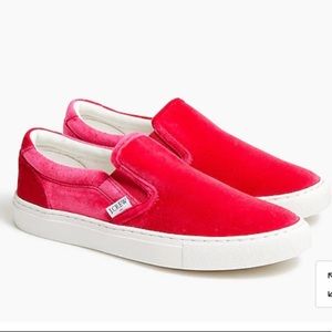 J Crew Factory Road trip velvet slide on
